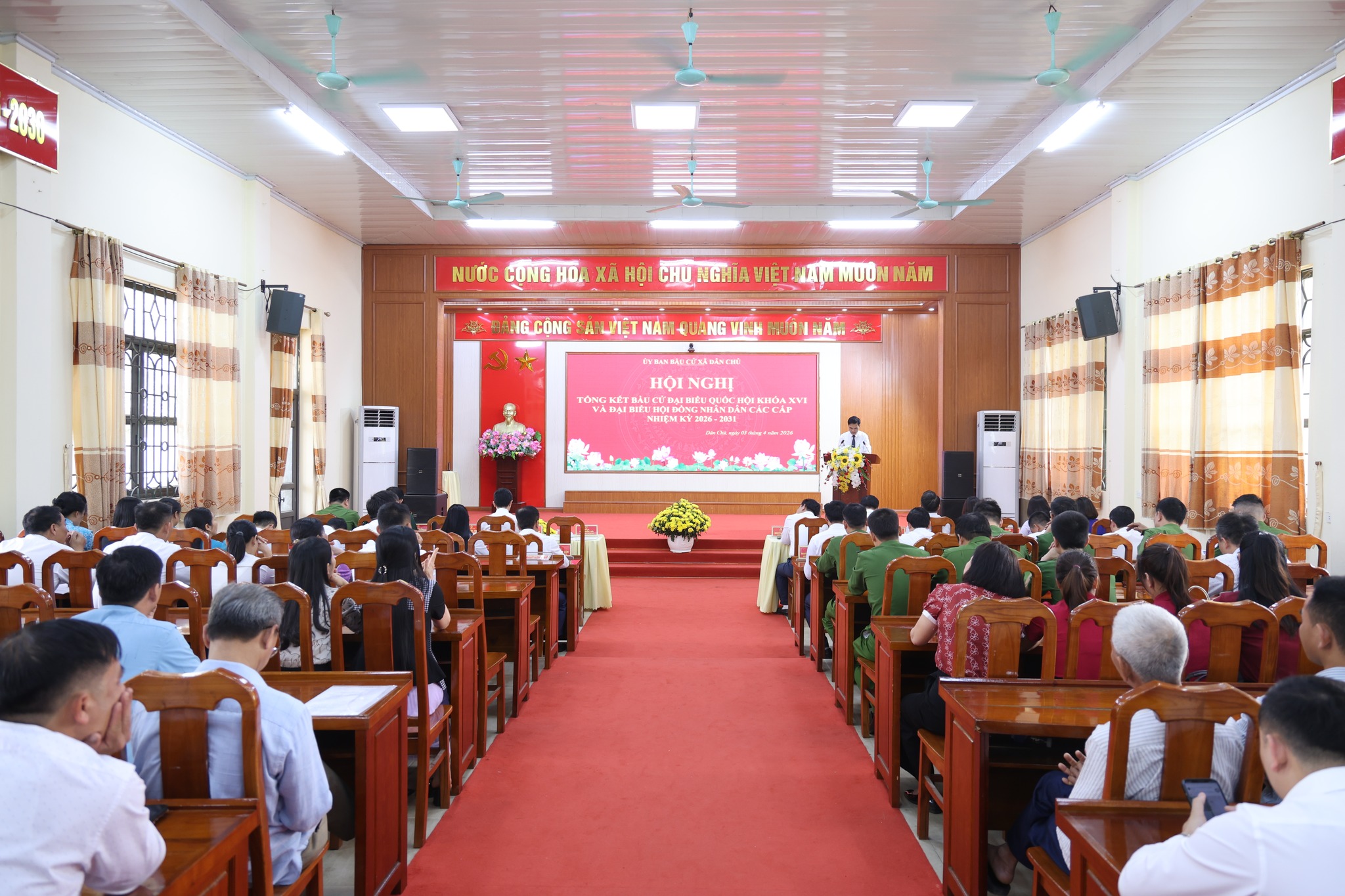 Ủy ban bầu cử xã Dân Chủ tổ chức Hội nghị tổng kết công tác bầu cử đại biểu Quốc hội khoá XVI và đại biểu Hội đồng nhân dân các cấp nhiệm kỳ 2026-2031