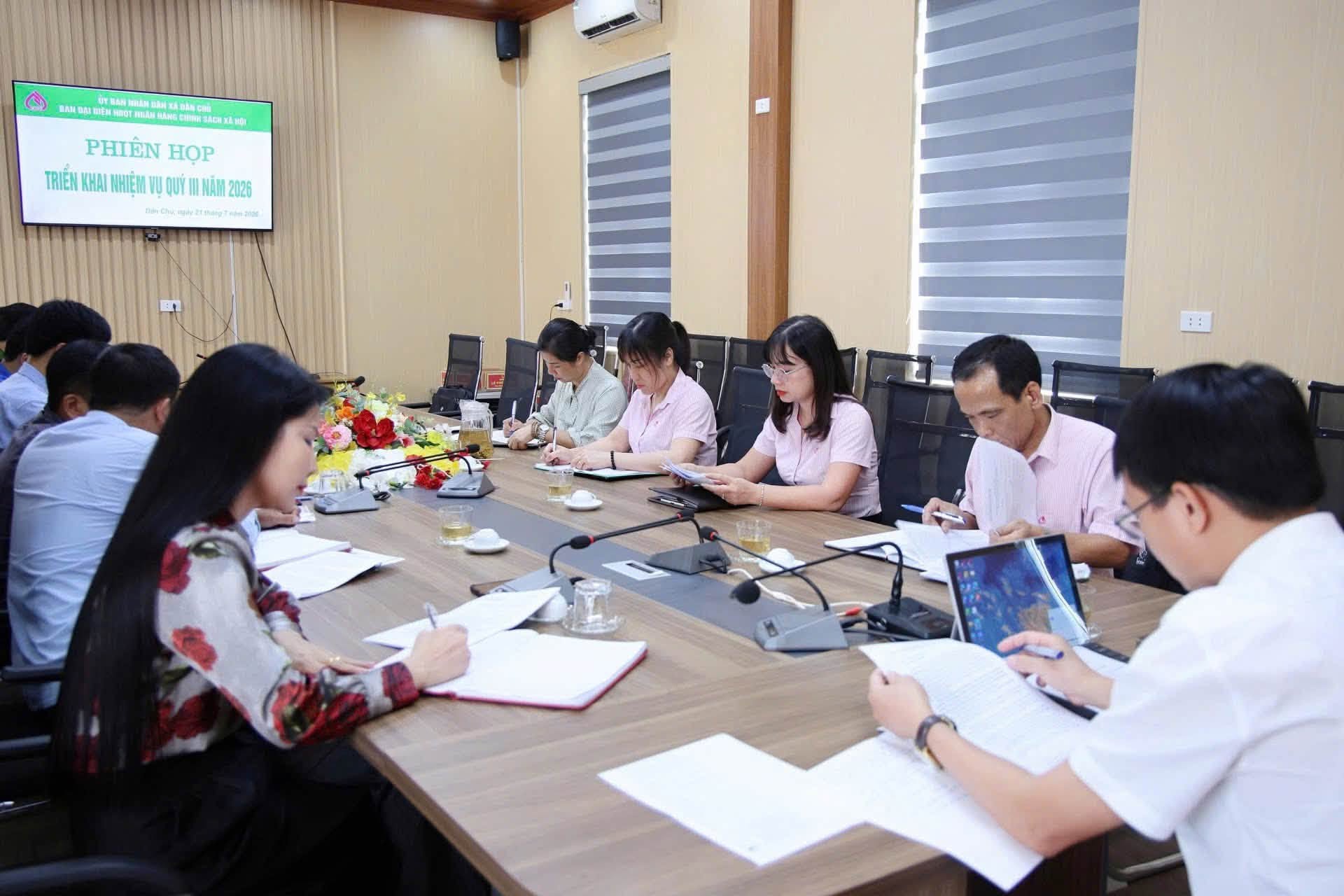 BAN ĐẠI DIỆN HỘI ĐỒNG QUẢN TRỊ NGÂN HÀNG CHÍNH SÁCH XÃ HỘI XÃ DÂN CHỦ TỔ CHỨC PHIÊN HỌP ĐÁNH GIÁ KẾT QUẢ HOẠT ĐỘNG QUÝ II VÀ 6 THÁNG ĐẦU NĂM 2026