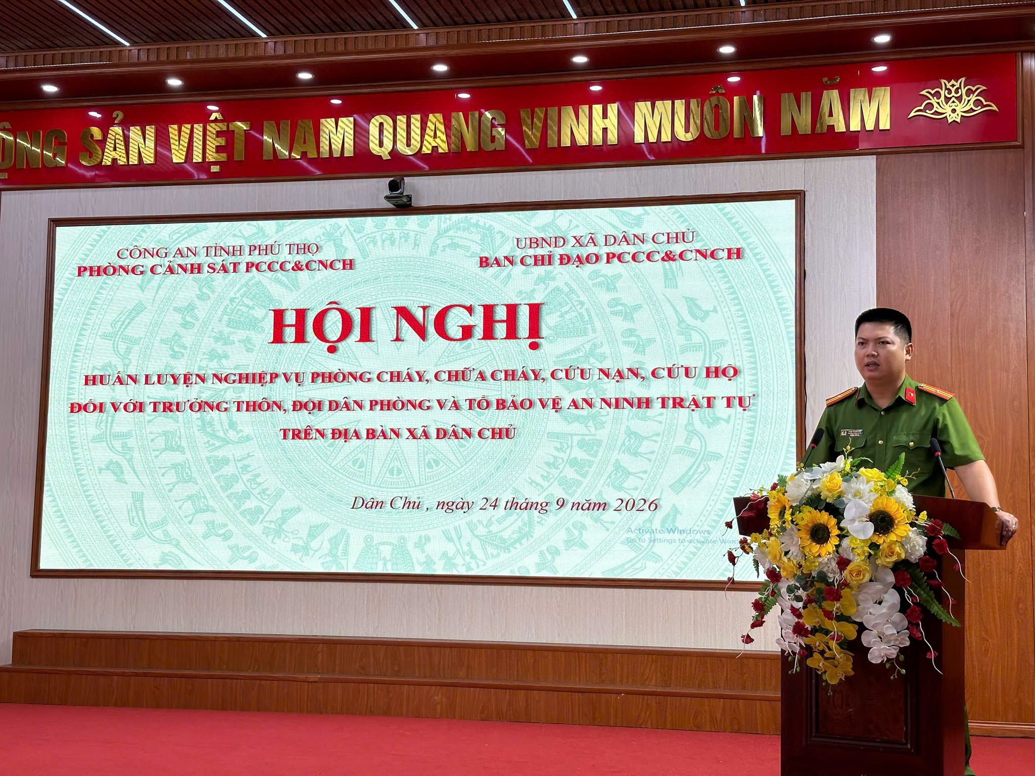  Xã Dân Chủ tổ chức Hội nghị huấn luyện nghiệp vụ, tuyên truyền và thực tập phương án PCCC & CNCH năm 2026